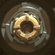 An apparent rock sample in the Perseverance rover's maw.